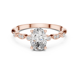 Heirloom Aura Oval-Cut Side Diamond Ring - Seraphine Jewels