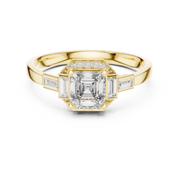 Vintage Lumina Asscher-Cut Diamond Engagement Ring - Seraphine Jewels
