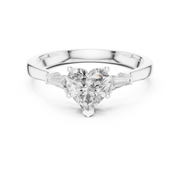 Beloved Heart-Cut Five Prong Trilogy Diamond Ring - Seraphine Jewels