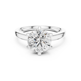 Pure Grace Round Solitaire Six Prong Diamond Ring - Seraphine Jewels