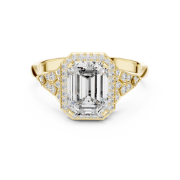 Luxe Geometry Emerald-Cut with Side Stone Diamond Ring - Seraphine Jewels
