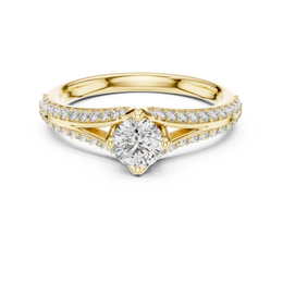 Promise Path Round-Cut Diamond Split Shank Ring - Seraphine Jewels