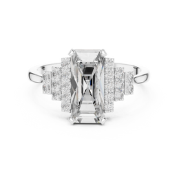 Infinite Edge Baguette Diamond with Side Stone Ring - Seraphine Jewels