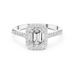 Enchanted Emerald Halo Diamond Engagement Ring - Seraphine Jewels