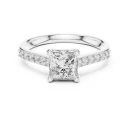 Luminous Devotion Princess-Cut with Side Stone Diamond Ring - Seraphine Jewels