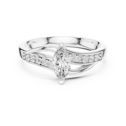 Blushing Marquise-Cut Diamond Split Engagement Ring - Seraphine Jewels
