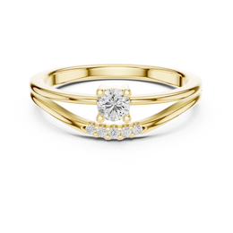 Round Solitaire Diamond Ring with Elegant Split Shank - Seraphine Jewels