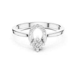 Modern Round Solitaire Diamond Ring with Open Arch Detail - Seraphine Jewels