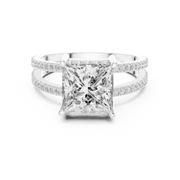 Luxury Princess-Cut Diamond Engagement Ring with Split Band - Seraphine Jewels