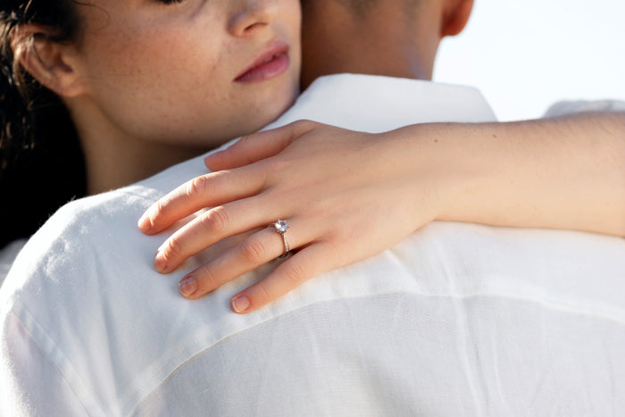 Close-up of a person wearing a ring