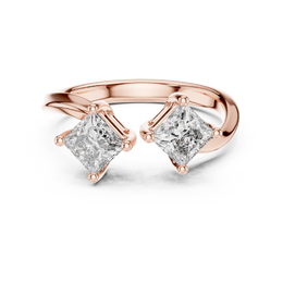 Romantic Two-Stone Princess Diamond Ring - Seraphine Jewels