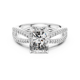 Elegant Radiant-Cut Diamond Double Band Engagement Ring - Seraphine Jewels