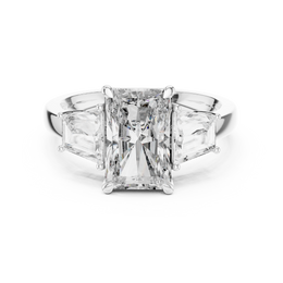 The Aurora Radiant Three-Stone Ring - Seraphine Jewels