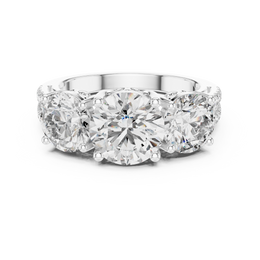Infinite Devotion Round-Cut Three Stone Diamond Ring - Seraphine Jewels