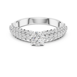 Radiant Harmony Round-Cut Double Band Diamond Ring - Seraphine Jewels