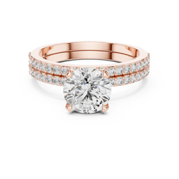 Radiant Grace Round Solitaire Diamond Ring Set - Seraphine Jewels