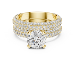 Royal Round-Cut Diamond Duo Engagement Ring - Seraphine Jewels