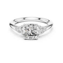 Blush Harmony Cushion Cut Three-Stone Diamond Ring - Seraphine Jewels
