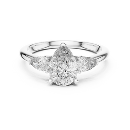 Serenity Pear Cut Three-Stone Diamond Ring - Seraphine Jewels
