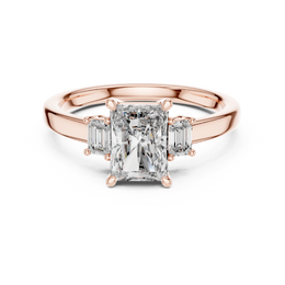 Regal Embrace Radiant-Cut Three Stone Engagement Ring - Seraphine Jewels