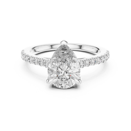 Celeste Pear-Cut Three Prong Side Stone Diamond Ring - Seraphine Jewels