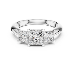 Trinity Princess-Cut Diamond Trio Engagement Ring - Seraphine Jewels