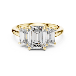 Regal Emerald-Cut Trilogy Diamond Ring - Seraphine Jewels