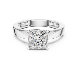 Princess-Cut Solitaire Four Prong Diamond Setting Ring - Seraphine Jewels