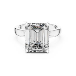 Emerald Solitaire Four Prong Diamond Setting Classy Ring - Seraphine Jewels