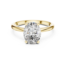 Oval Classy Solitaire Four Prong Diamond Setting Ring - Seraphine Jewels