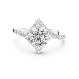 Diamond Crest Ring with Halo Setting - Seraphine Jewels
