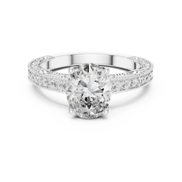 Victorian Whisper Oval Halo Band - Seraphine Jewels