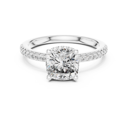 Celeste Cushion Ring with Pave Setting - Seraphine Jewels