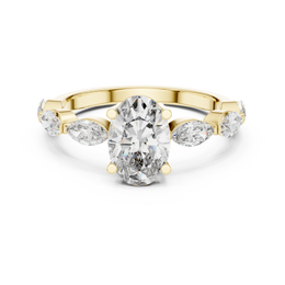 Marquise Symphony Ring with Center Oval Diamond - Seraphine Jewels