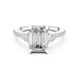 The Emerald Radiance Ring With Side Stone - Seraphine Jewels