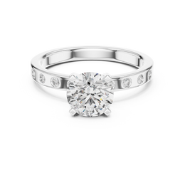 The Nova Solitaire Band With Round Diamond - Seraphine Jewels