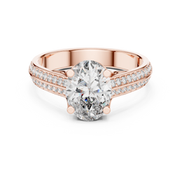 Serene Oval Ring with Side Stone - Seraphine Jewels