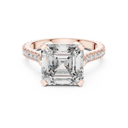 The Majesty Asscher Diamond Ring With Side Stone - Seraphine Jewels