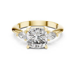 Cushion Radiance Ring with Trio Diamond Set - Seraphine Jewels