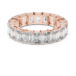 The Regal Radiance Emerald-Cut Diamonds Eternity Band - Seraphine Jewels