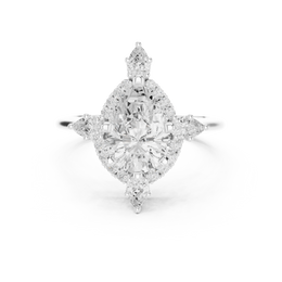 Pear Cut Luminous Halo Ring - Seraphine Jewels
