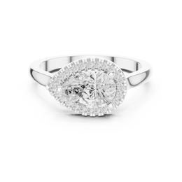 Halo Crown Pear Diamond Ring - Seraphine Jewels