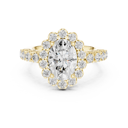 Halo Blossom Oval Cut Diamond Ring - Seraphine Jewels