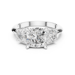 Crown Three-Stone With Round Cut Diamond - Seraphine Jewels