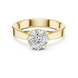 Round-Cut Solitaire Eight Prong Diamond Setting Ring - Seraphine Jewels