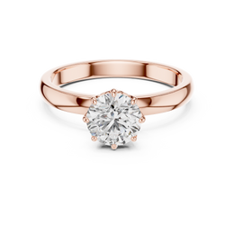 Round-Cut Solitaire Eight Prong Diamond Setting Ring - Seraphine Jewels
