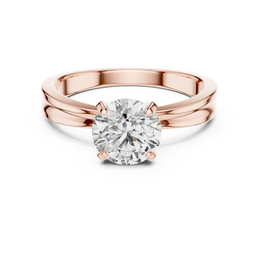 Round-Cut Solitaire Four Prong Diamond Setting Ring - Seraphine Jewels
