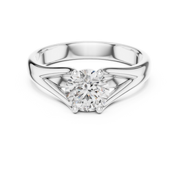 Round-Cut Solitaire Four Prong Diamond Air Setting - Seraphine Jewels
