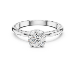 Round-Cut Solitaire Eight Prong Diamond Setting Ring - Seraphine Jewels