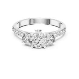 The Radiant Harmony Ring With Cusion Shape Side Stone - Seraphine Jewels